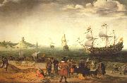 WILLAERTS, Adam Coastal Landscape with Ships oil on canvas